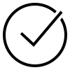 Circular checkmark icon indicating a list item